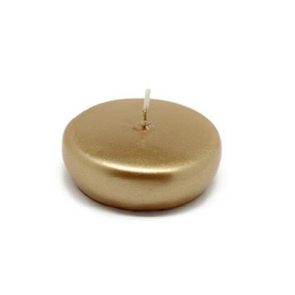 Zest Candle Zest Candle CFZ-043 2 1-4 in. Metallic Gold Floating Candles -24pc-Box - CFZ-043