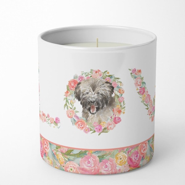 Carolines Treasures 3.75 x 3.25 in. Unisex Briard No.2 Love 10 oz Decorative Soy Candle - WDK4346CDL
