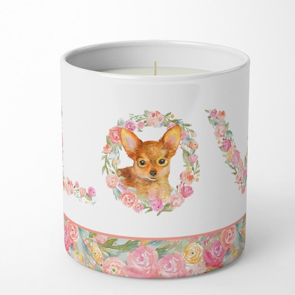 Carolines Treasures 3.75 x 3.25 in. Unisex Toy Terrier Love 10 oz Decorative Soy Candle - WDK4628CDL