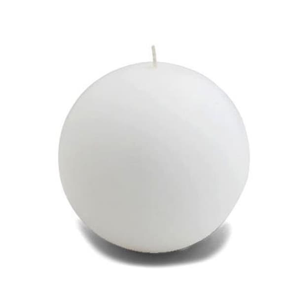 Zest Candle Zest Candle CBZ-025 4 in. White Ball Candles -2pc-Box - CBZ-025