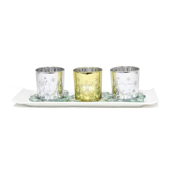 Stockage Supreme Winter Wonderland Candle Set of 3 No 44, Silver and Gold - ST3344788