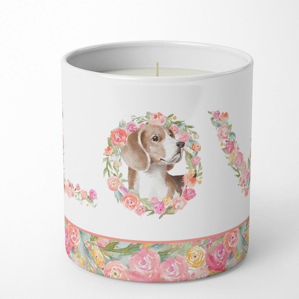 Carolines Treasures 3.75 x 3.25 in. Unisex Beagle No.6 Love 10 oz Decorative Soy Candle - WDK4330CDL