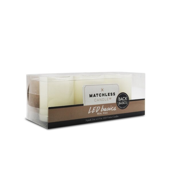 L & L Matchless Darice Ivory Vanilla Honey Scent Pillar Flameless Flickering Candle - 40457