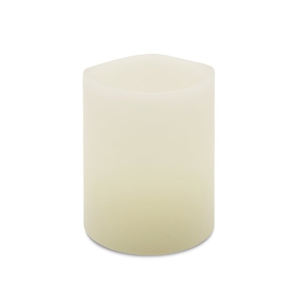 L & L Matchless Darice Ivory Vanilla Honey Scent Pillar Flameless Flickering Candle - 40457