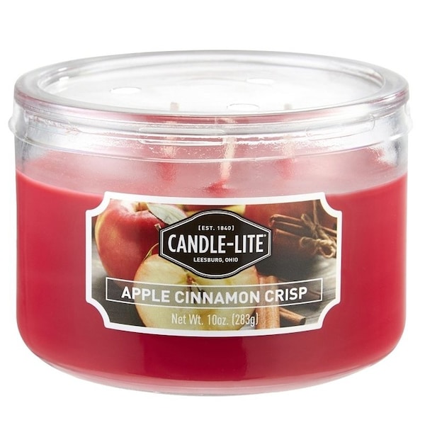 Candle-Lite Scented Candle, Apple Cinnamon Crisp Fragrance, Crimson Candle - 1879021