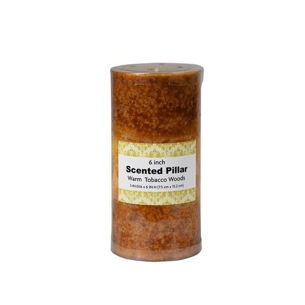 Jeco Jeco CPC-3609 3 x 6 in. Tritone Scented Pillar Candle; Orange & Rust - CPC-3609