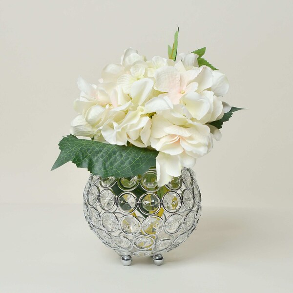 Elegant Designs Elipse Crystal and Chrome 4.25 Inch Circular Candle Holder - HG1006-CHR