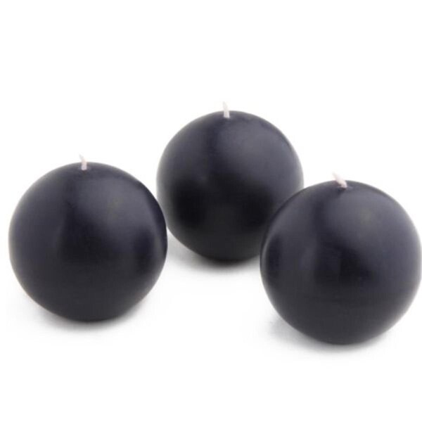 Jeco Jeco CBZ-024 3 in. Ball Candles; Black - 6 Piece per Box - CBZ-024