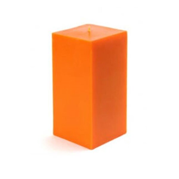 Zest Candle CPZ-141-12 3 x 6 in. Orange Square Pillar Candle, 12PK - CPZ-141_12