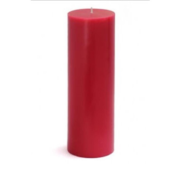 Zest Candle CPZ-098-12 3 x 9 in. Red Pillar Candles, 12PK - CPZ-098_12