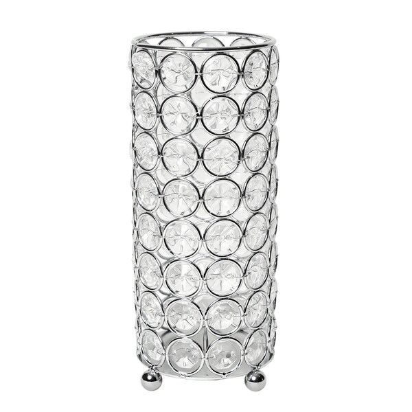 Elegant Designs Elipse Crystal and Chrome 7.75 Inch Candle Holder - HG1003-CHR
