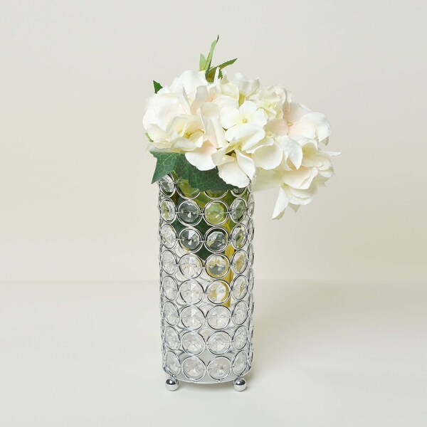Elegant Designs Elipse Crystal and Chrome 7.75 Inch Candle Holder - HG1003-CHR