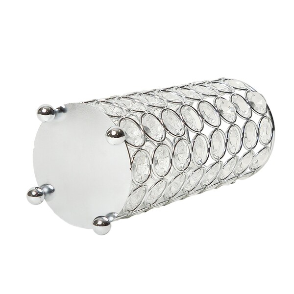 Elegant Designs Elipse Crystal and Chrome 7.75 Inch Candle Holder - HG1003-CHR