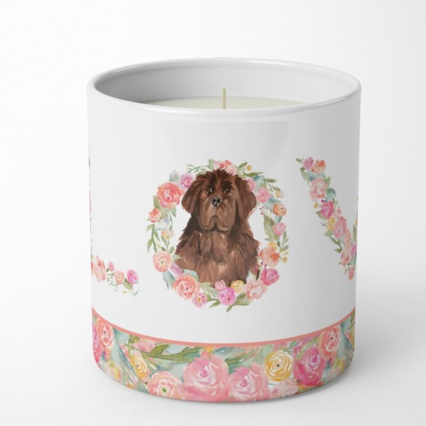 Carolines Treasures 3.75 x 3.25 in. Unisex Newfoundland Love 10 oz Decorative Soy Candle - WDK4598CDL