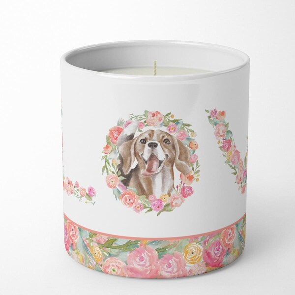 Carolines Treasures 3.75 x 3.25 in. Unisex Beagle No.2 Love 10 oz Decorative Soy Candle - WDK4326CDL