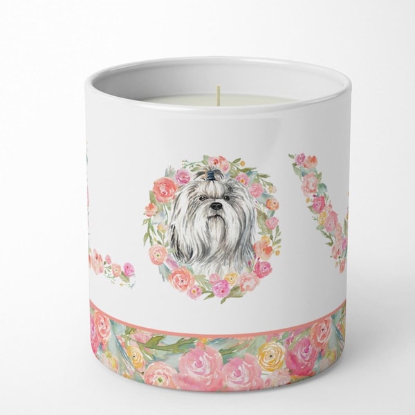 Carolines Treasures 3.75 x 3.25 in. Unisex Shih Tzu No.3 Love 10 oz Decorative Soy Candle - WDK4621CDL