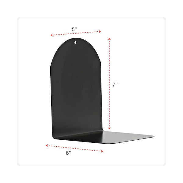 Universal Bookends, Magnetic, 6x5x7, Metal, Blk, PK2 - UNV54071