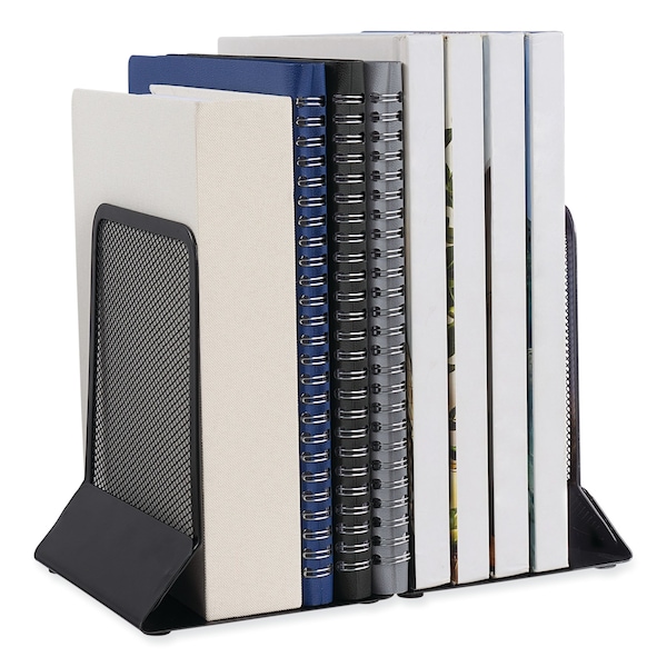 Universal Metal Mesh Bookends, 5 3/8 x 6 3/4, Black, PR - UNV20025