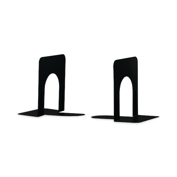Universal Economy Bookends, Standard, 4.75 x 5.25 x 5, Heavy Gauge Steel, Black, Pair - UNV54051