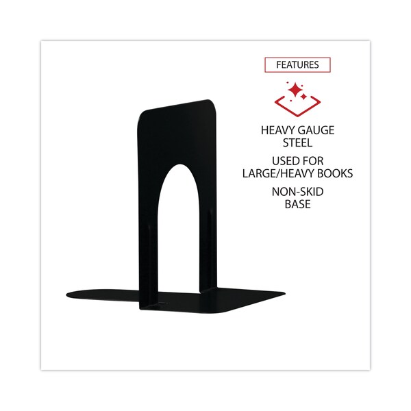 Universal Bookend, Nonskid, 4-3/4x5-1/4x5", Black, PK2 - UNV54055