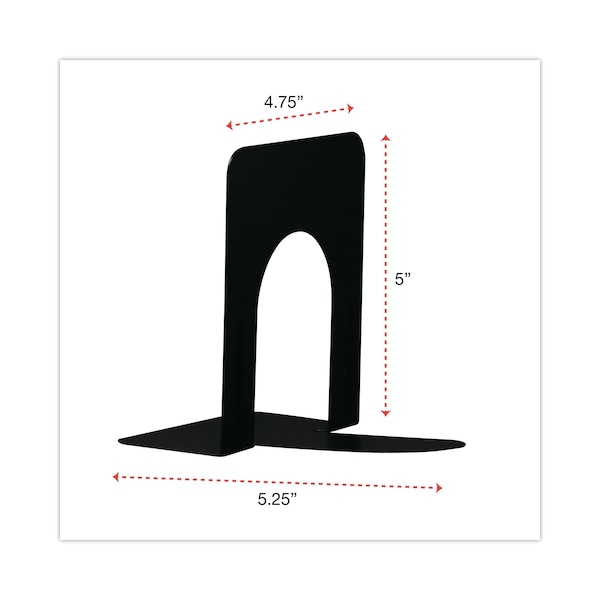 Universal Bookend, Nonskid, 4-3/4x5-1/4x5", Black, PK2 - UNV54055
