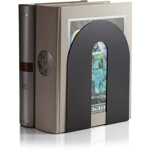 Officemate Heavy Duty Bookends, Nonskid, 8 x 8 x 10, Steel, Black, PR - 93142