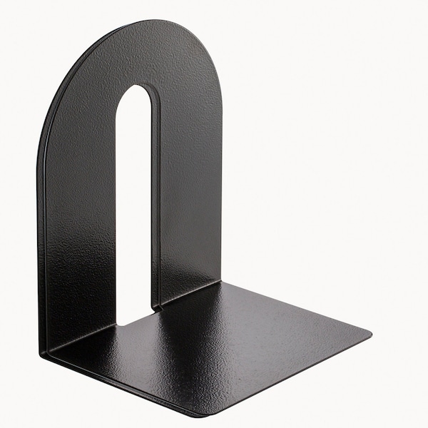 Officemate Heavy Duty Bookends, Nonskid, 8 x 8 x 10, Steel, Black, PR - 93142