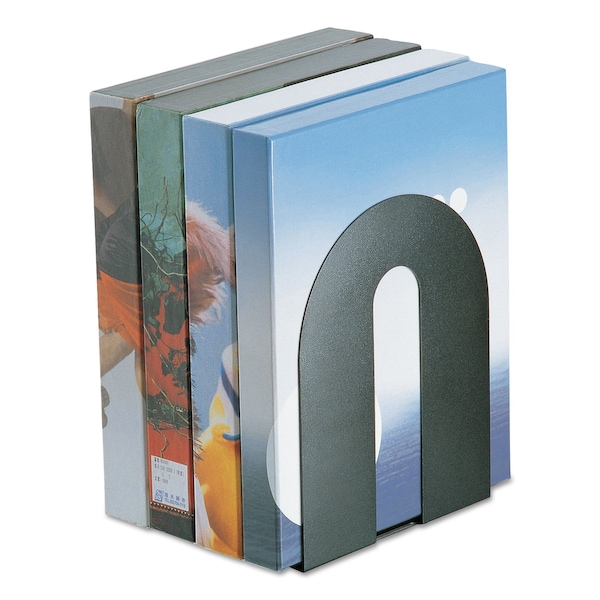 Officemate Heavy Duty Bookends, Nonskid, 8 x 8 x 10, Steel, Black, PR - 93142