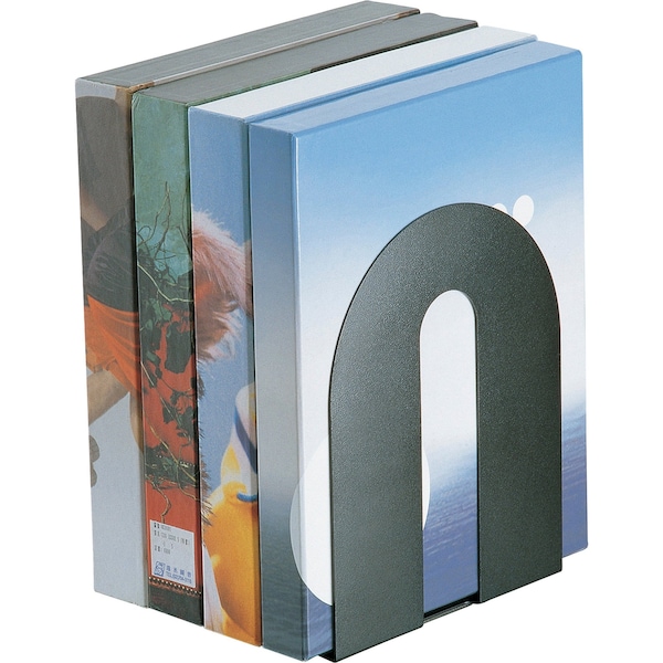 Officemate Heavy Duty Bookends, Nonskid, 8 x 8 x 10, Steel, Black, PR - 93142