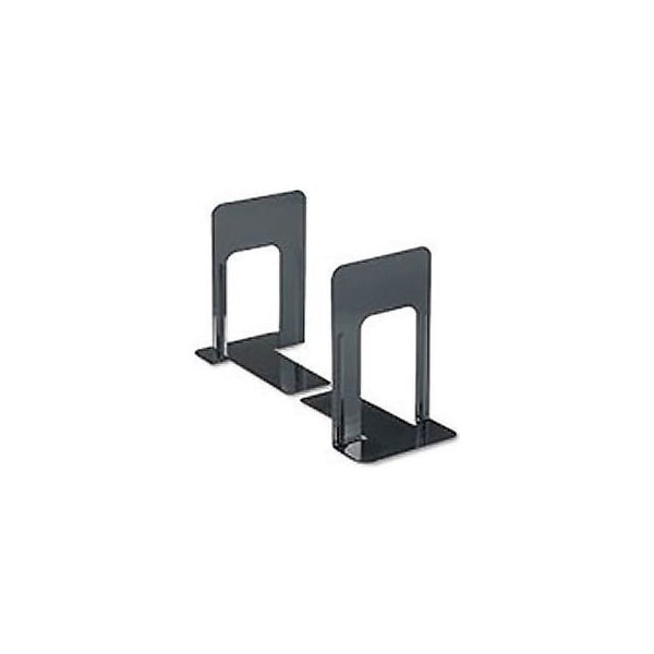 Universal Products Jumbo Deluxe Metal Bookends, Nonskid Padded Base, Black Enamel, 1 Pair - 54095