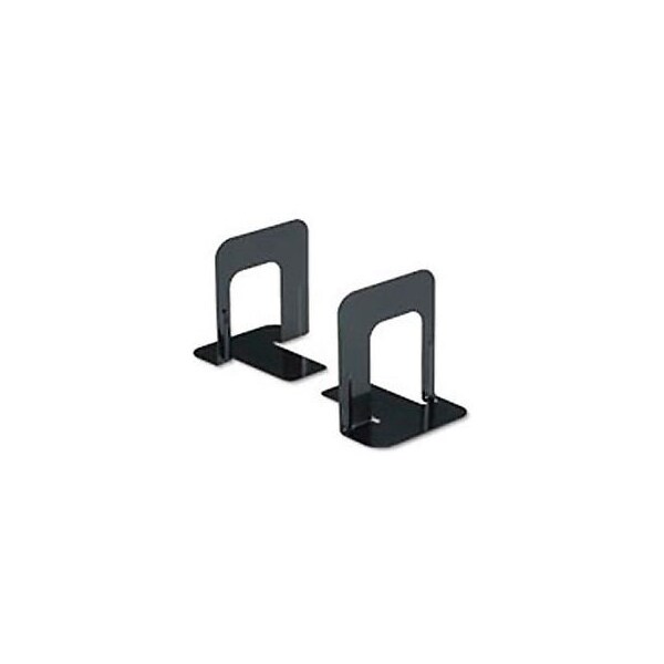 Universal Products Standard Deluxe Metal Bookends, Nonskid Padded Base, Black Enamel - 54055