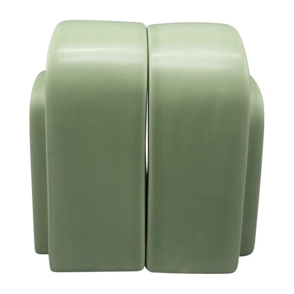 Sagebrook Home 7 in. Ceramic Arch Bookends, Green - Set of 2 - 18416-03