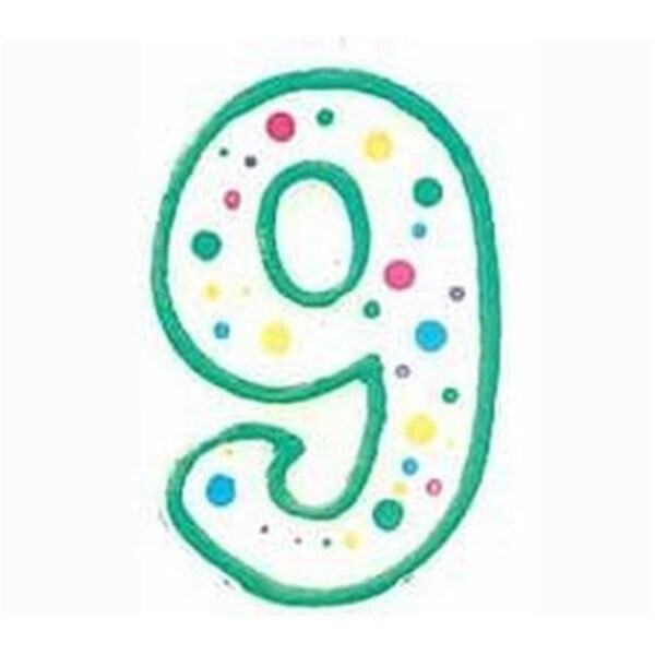 Wilton 28119109 No 9 Numeral Candle Green - 231612