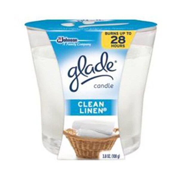 Glade 75380 3.8 oz. , Clean Linen Scented Wax Candle - GL574561