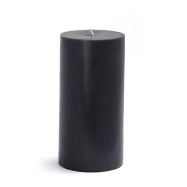 Jeco Jeco CPZ-092 3 x 6 in. Pillar Candle; Black - CPZ-092