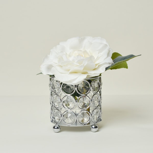 Elegant Designs Elipse Crystal and Chrome 3.25 Inch Candle Holder - HG1000-CHR