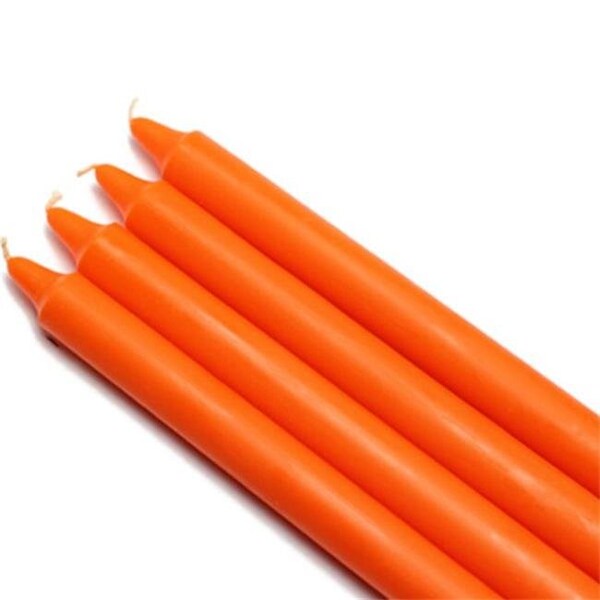 Jeco Jeco CEZ-093 10 in. Straight Taper Candles; Orange - 12 Piece - CEZ-093
