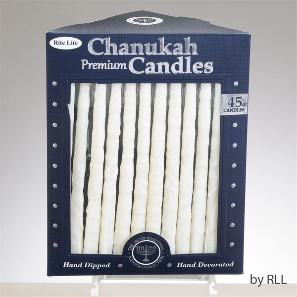 Rite Lite Hand Craft Frosted Premium Chanukah Candles, White, 12PK - C-10-WOWN2