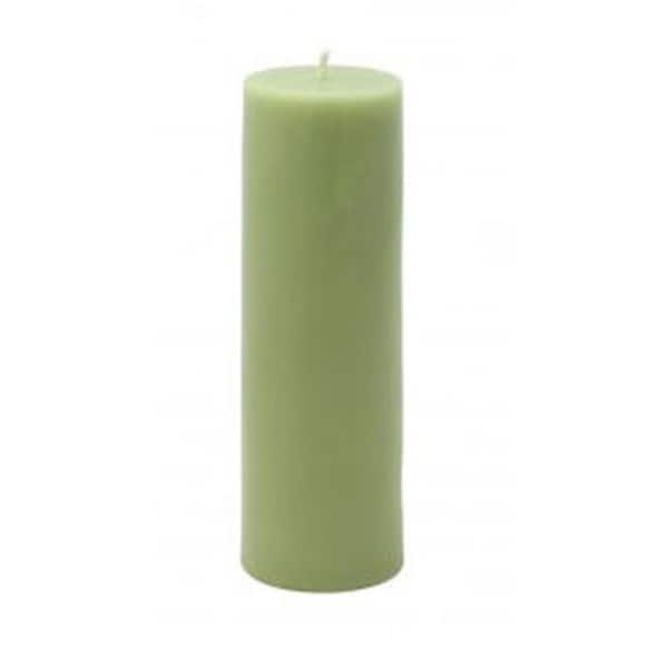 Zest Candle Zest Candle CPZ-118-24 2 x 6 in. Sage Green Pillar Candle -24pcs-Case - Bulk - CPZ-118_24