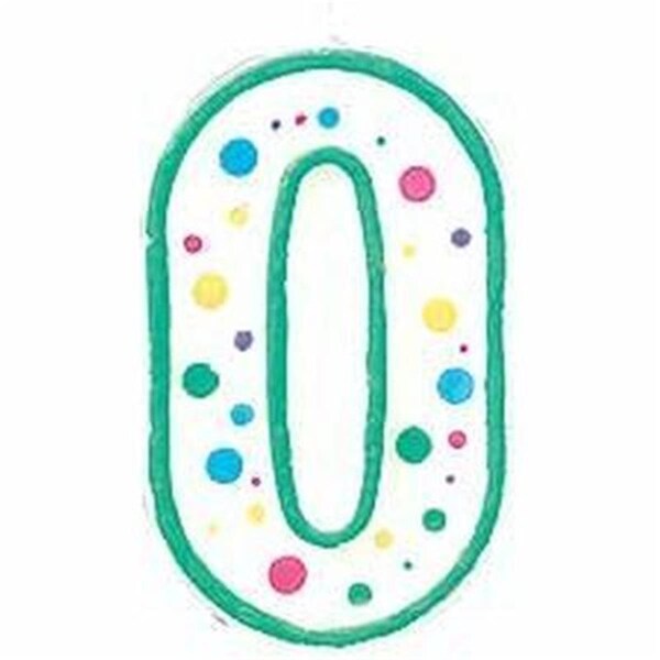 Wilton Enterprises 28119100 No 0 Polka Dot Numeral Candle- Green - 3 x 1.5 in. - 231603