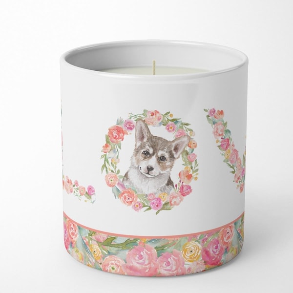 Carolines Treasures 3.75 x 3.25 in. Unisex Corgi No.8 Love 10 oz Decorative Soy Candle - WDK4380CDL