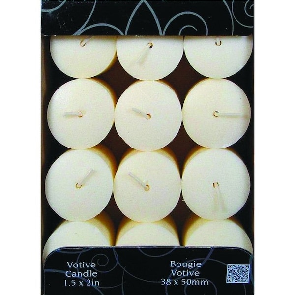 Candle-Lite 1276570 Scented Votive Candle, Creamy Vanilla Swirl Fragrance, Ivory Candle, 10 to 12 hr Burning - 4520570