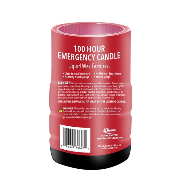 Sterno 100 Hour Emergency Soft Light Candles 5.5 in. H X 3.5 in. W X 3.5 in. L 13.6 oz - 30642