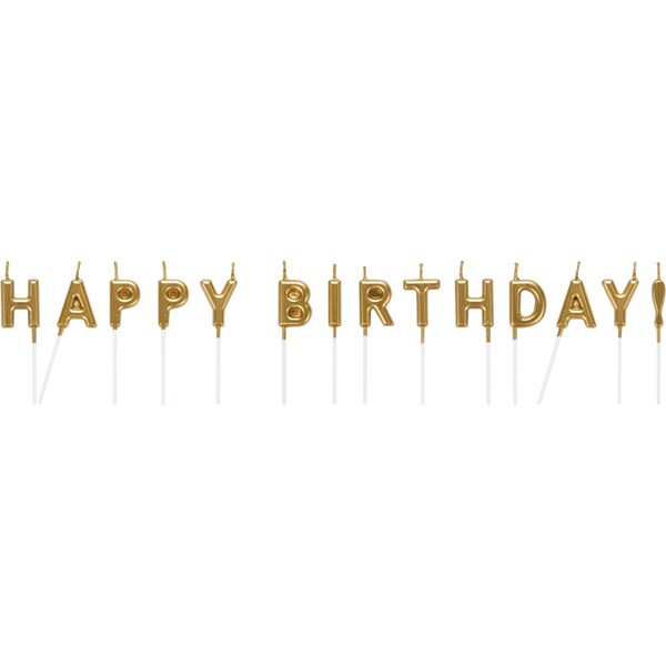Creative Converting Gold Happy Birthday Candles, .5"x2.5", 168PK - 339949