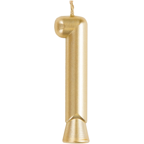 Creative Converting Gold Number 1 Candle, 1.5"x2.75", 12PK - 339954