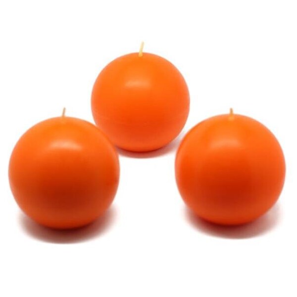 Jeco Jeco CBZ-018 3 in. Ball Candles; Orange - 6 Piece per Box - CBZ-018
