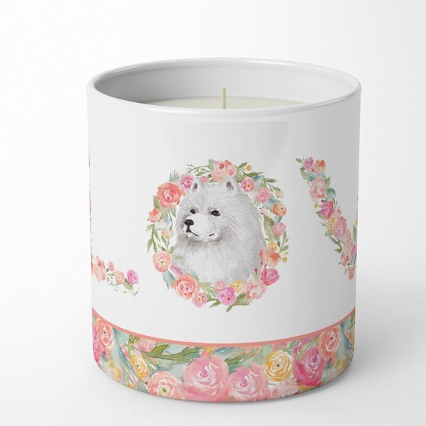 Carolines Treasures 3.75 x 3.25 in. Unisex Samoyed No.4 Love 10 oz Decorative Soy Candle - WDK4481CDL