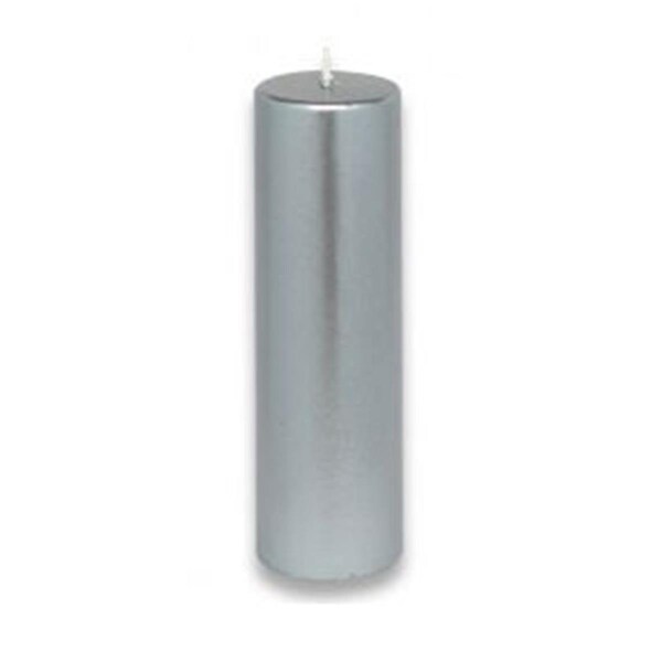 Zest Candle CPZ-123-24 2 x 6 in. Metallic Silver Pillar Candle, 24PK - CPZ-123_24