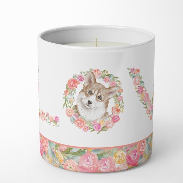 Carolines Treasures 3.75 x 3.25 in. Unisex Corgi No.11 Love 10 oz Decorative Soy Candle - WDK4382CDL