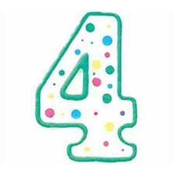 Wilton Enterprises Wilton Enterprises 28119104 3 in. High Numeral 4 Candle; Green - 231607